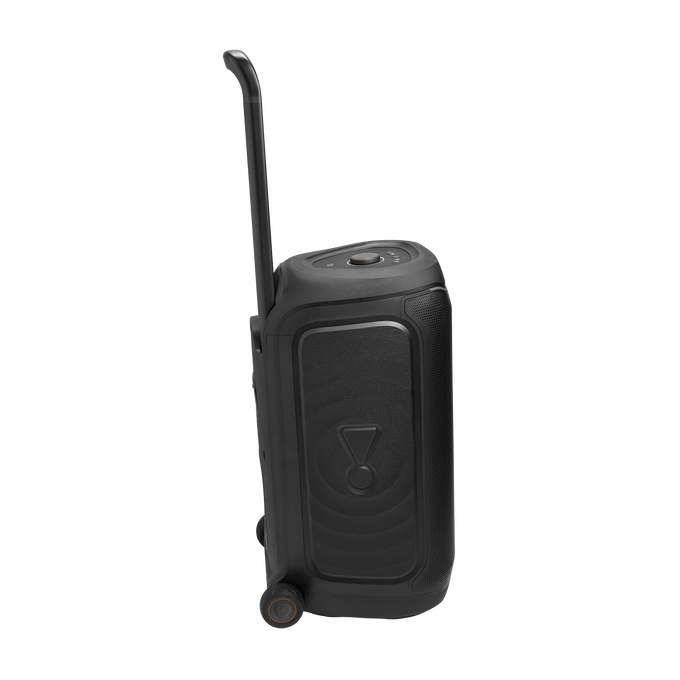 JBL PartyBox 330 - Black - Portable party speaker with JBL legendary sound, futuristic lighting, a telescopic handle and wide wheels. - Left image number null